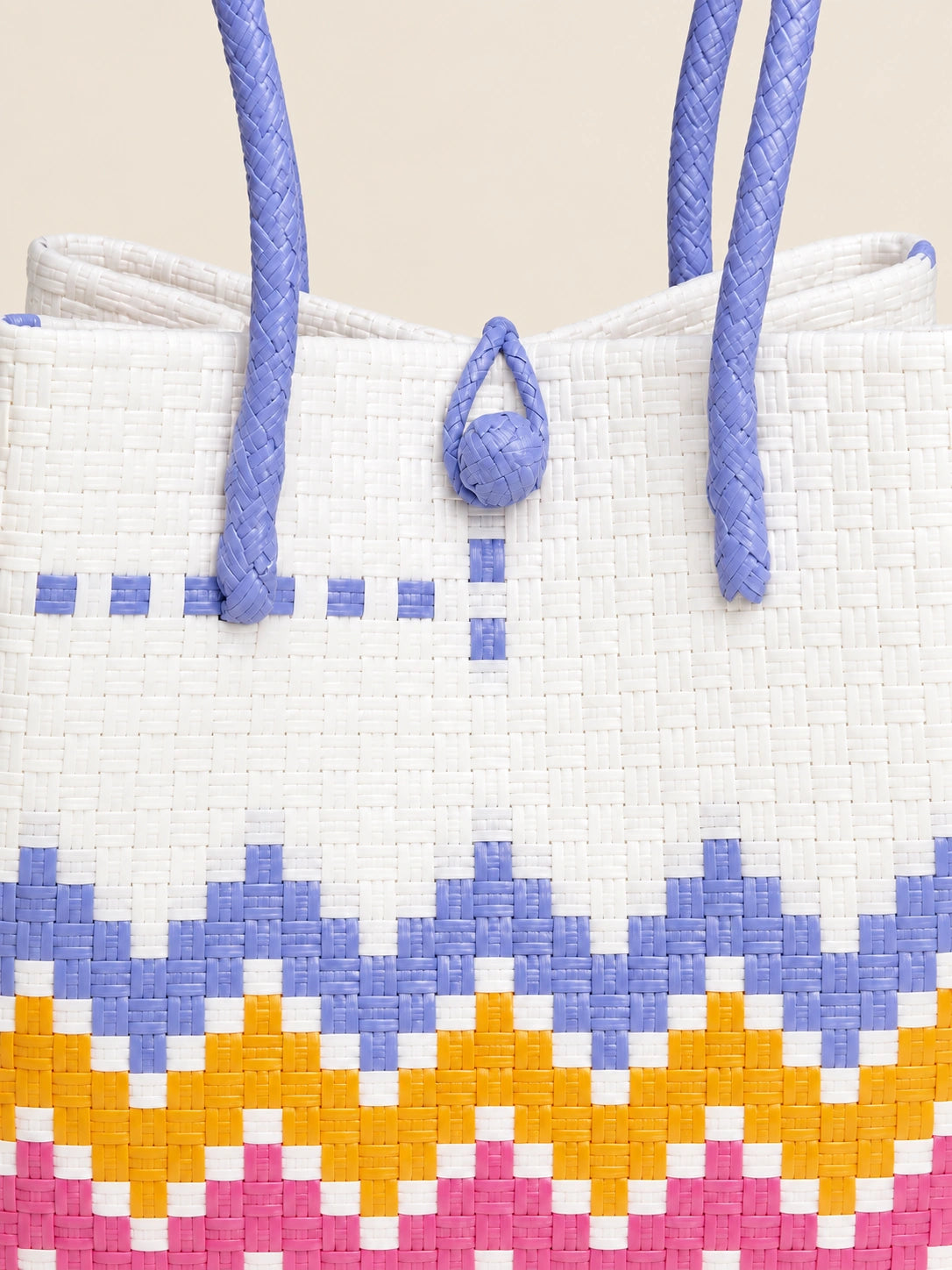 Habi Langit — Takipsilim recycled-polypropylene structured bayong tote, woven detail