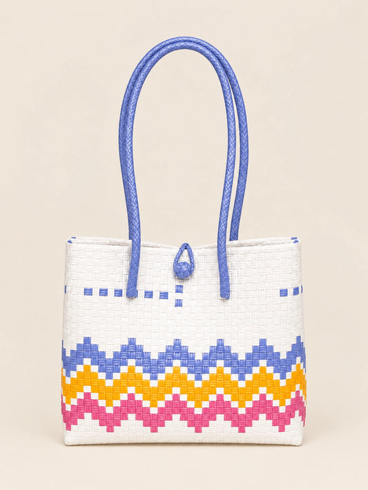 Habi Langit Malaki recycled-polypropylene structured bayong tote, front view