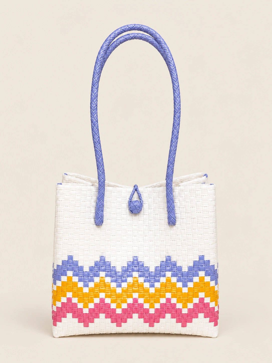 Habi Langit Malaki recycled-polypropylene structured bayong tote, back view