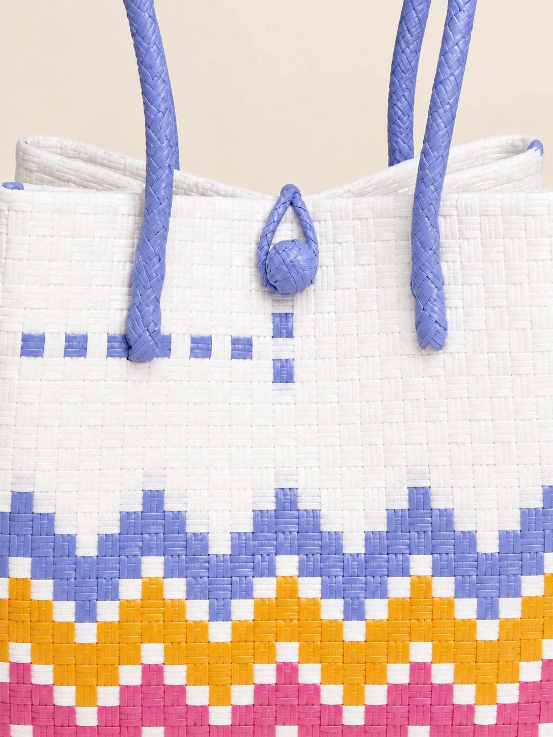 Habi Langit Malaki recycled-polypropylene structured bayong tote, woven detail