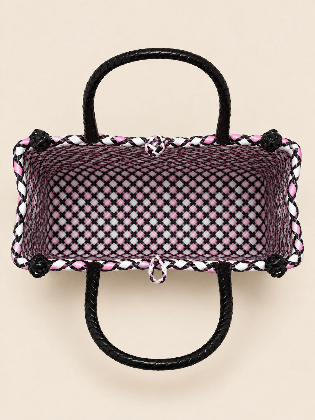 Habi Piko recycled-polypropylene structured bayong tote, interior view