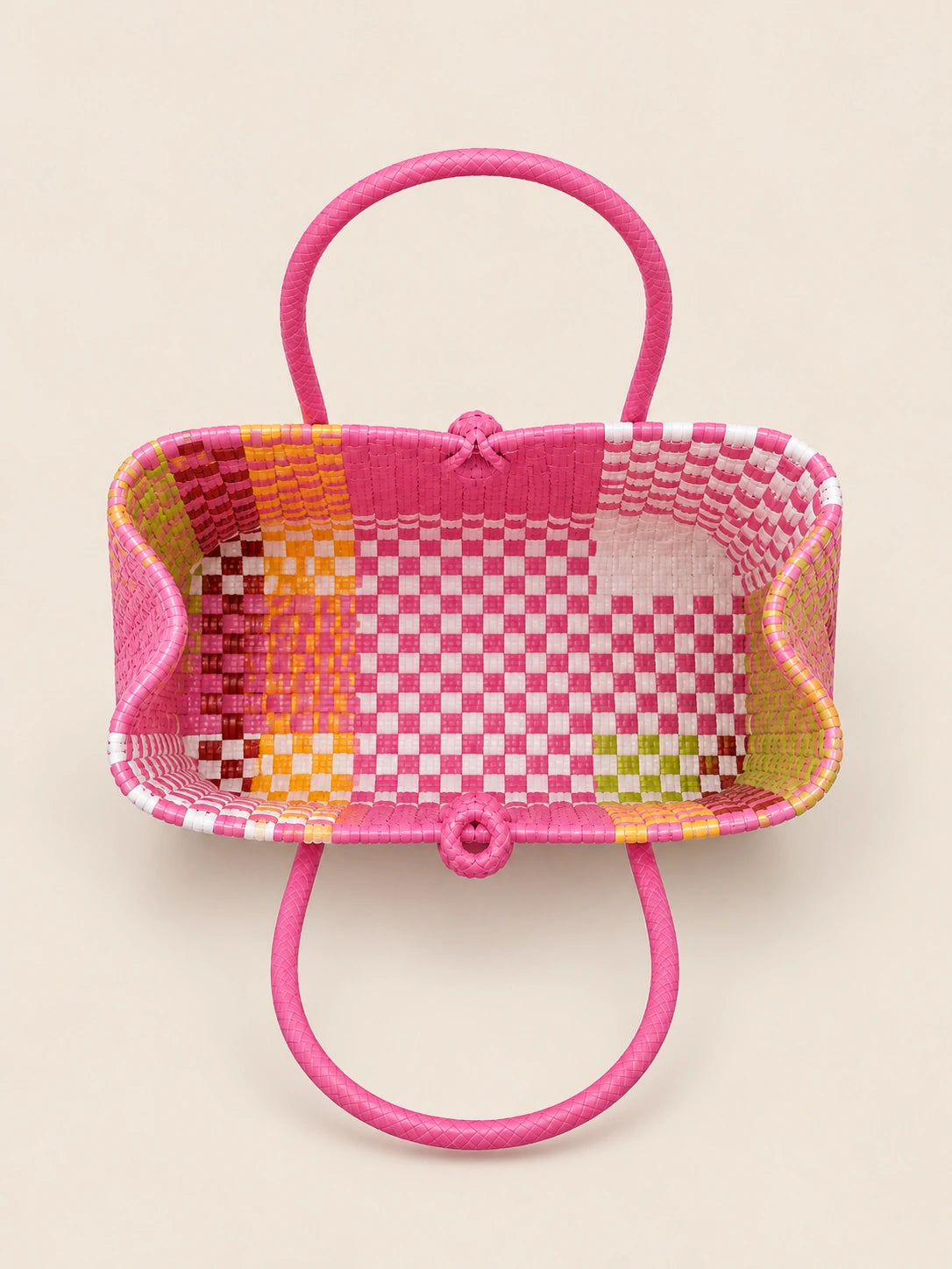 Habi Pista — Kwadro recycled-polypropylene structured bayong tote, interior view