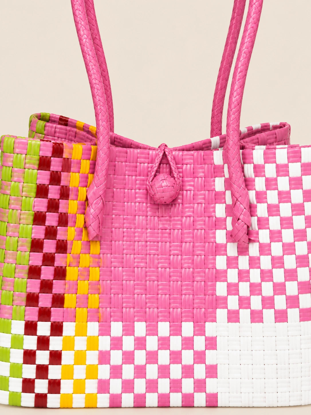 Habi Pista — Kwadro recycled-polypropylene structured bayong tote, woven detail