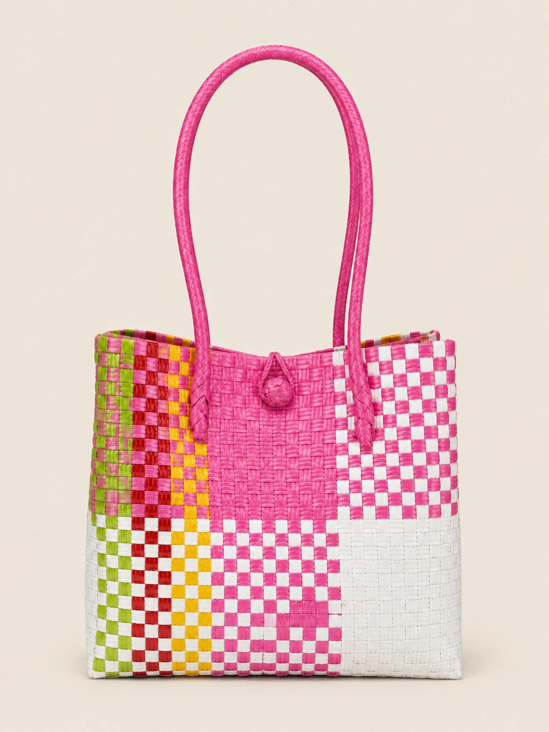 Habi Pista Malaki recycled-polypropylene structured bayong tote, front view