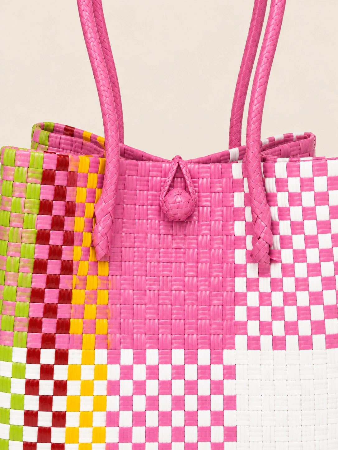 Habi Pista Malaki recycled-polypropylene structured bayong tote, woven detail