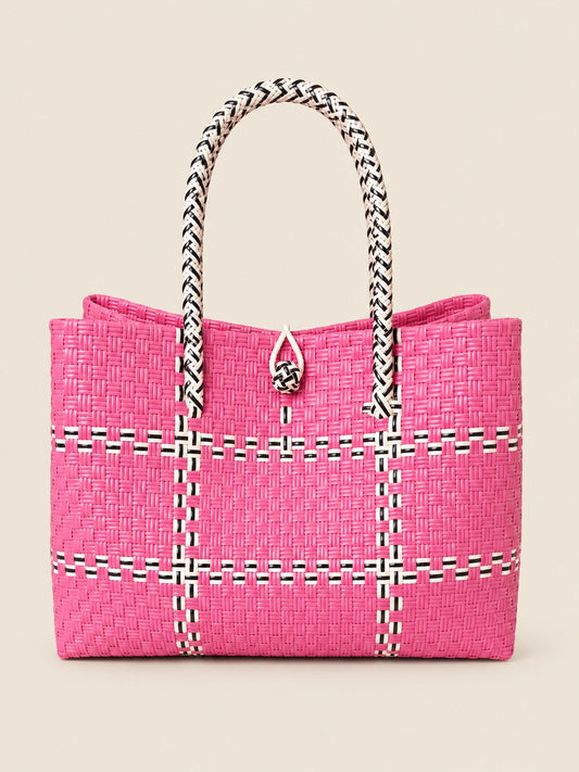 Habi Rehas recycled-polypropylene structured bayong tote, front view