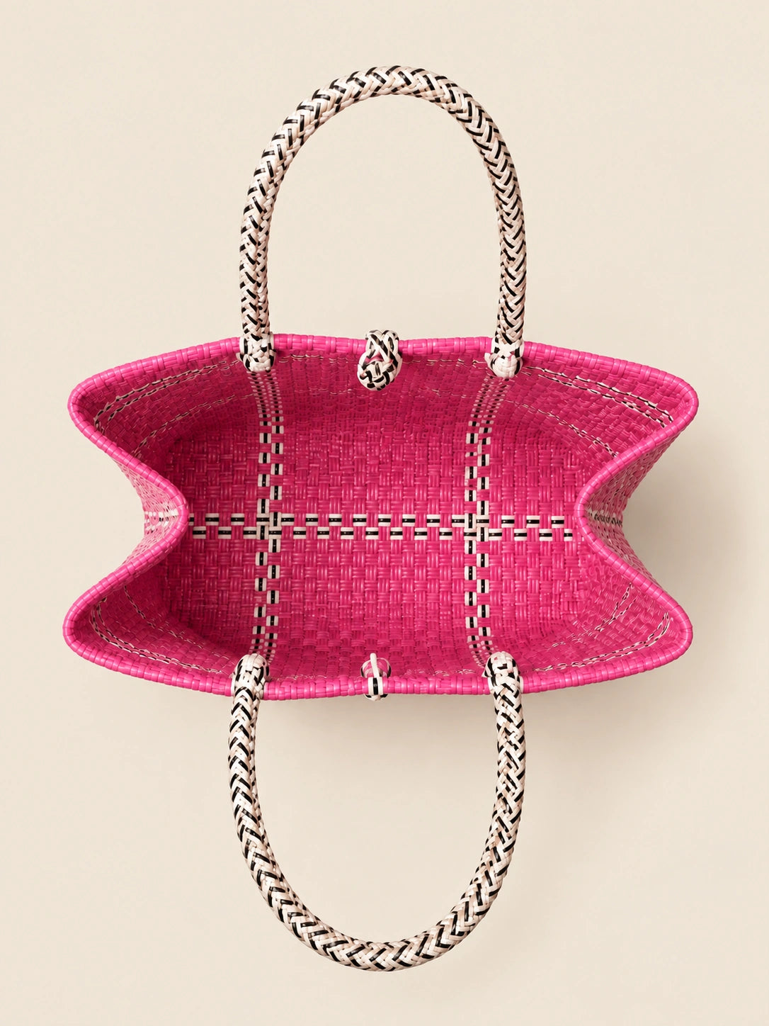 Habi Rehas recycled-polypropylene structured bayong tote, interior view