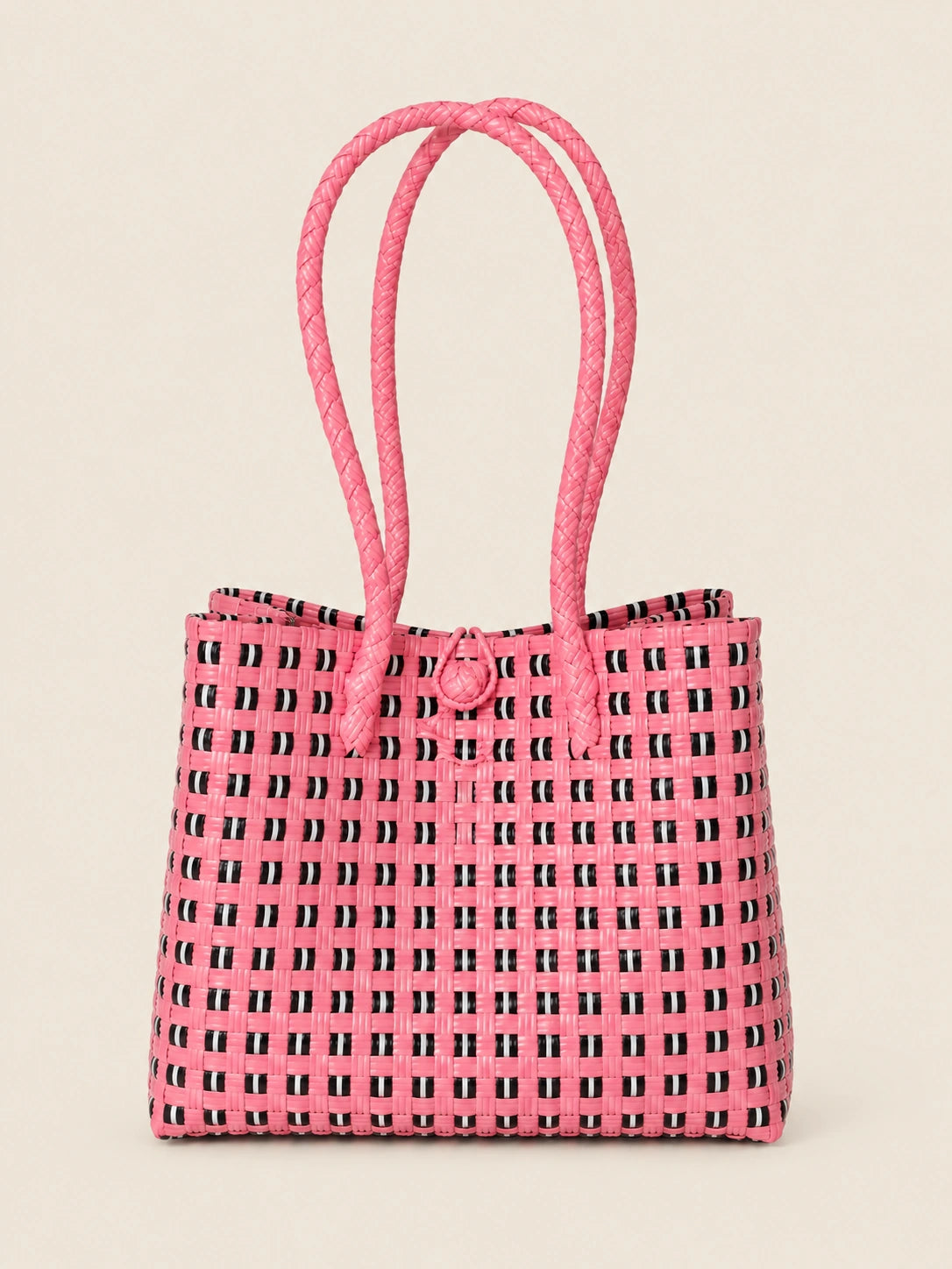 Habi Rosa recycled-polypropylene structured bayong tote, front view