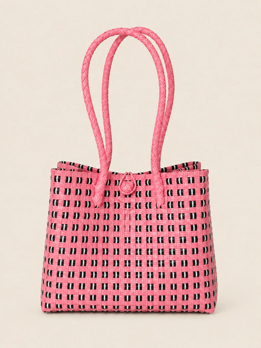 Habi Rosa recycled-polypropylene structured bayong tote, front view