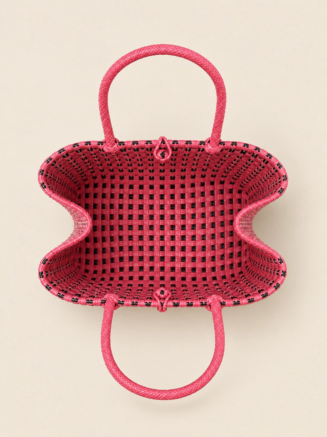 Habi Rosa recycled-polypropylene structured bayong tote, interior view