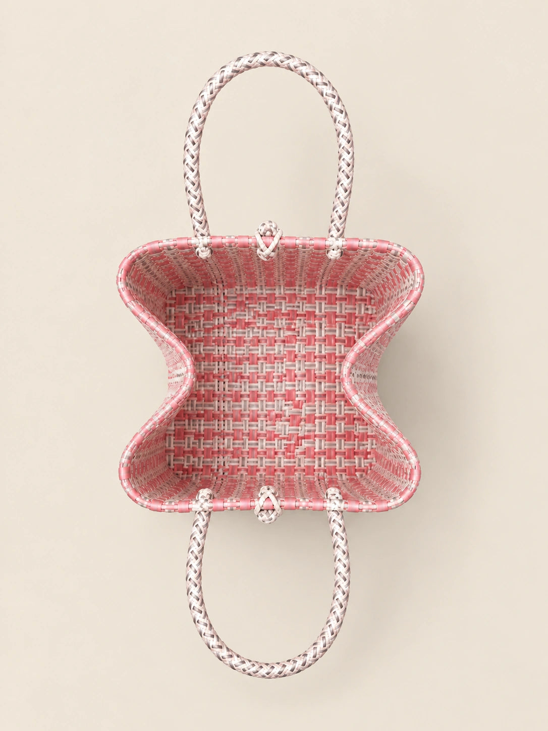 Habi Sampaguita — Pilak recycled-polypropylene structured bayong tote, interior view