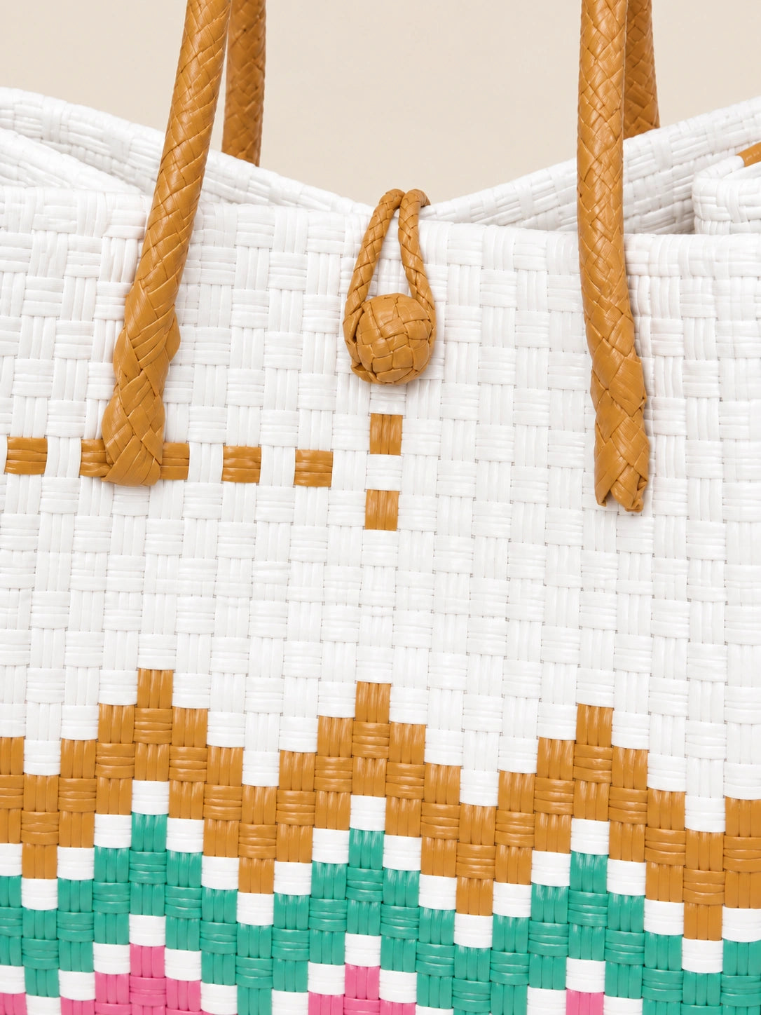 Habi Tagsibol recycled-polypropylene structured bayong tote, woven detail