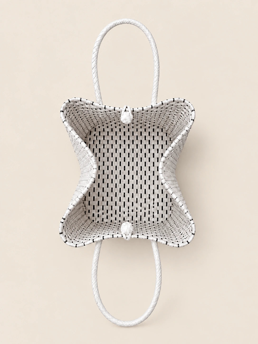 Habi Tinta recycled-polypropylene structured bayong tote, interior view