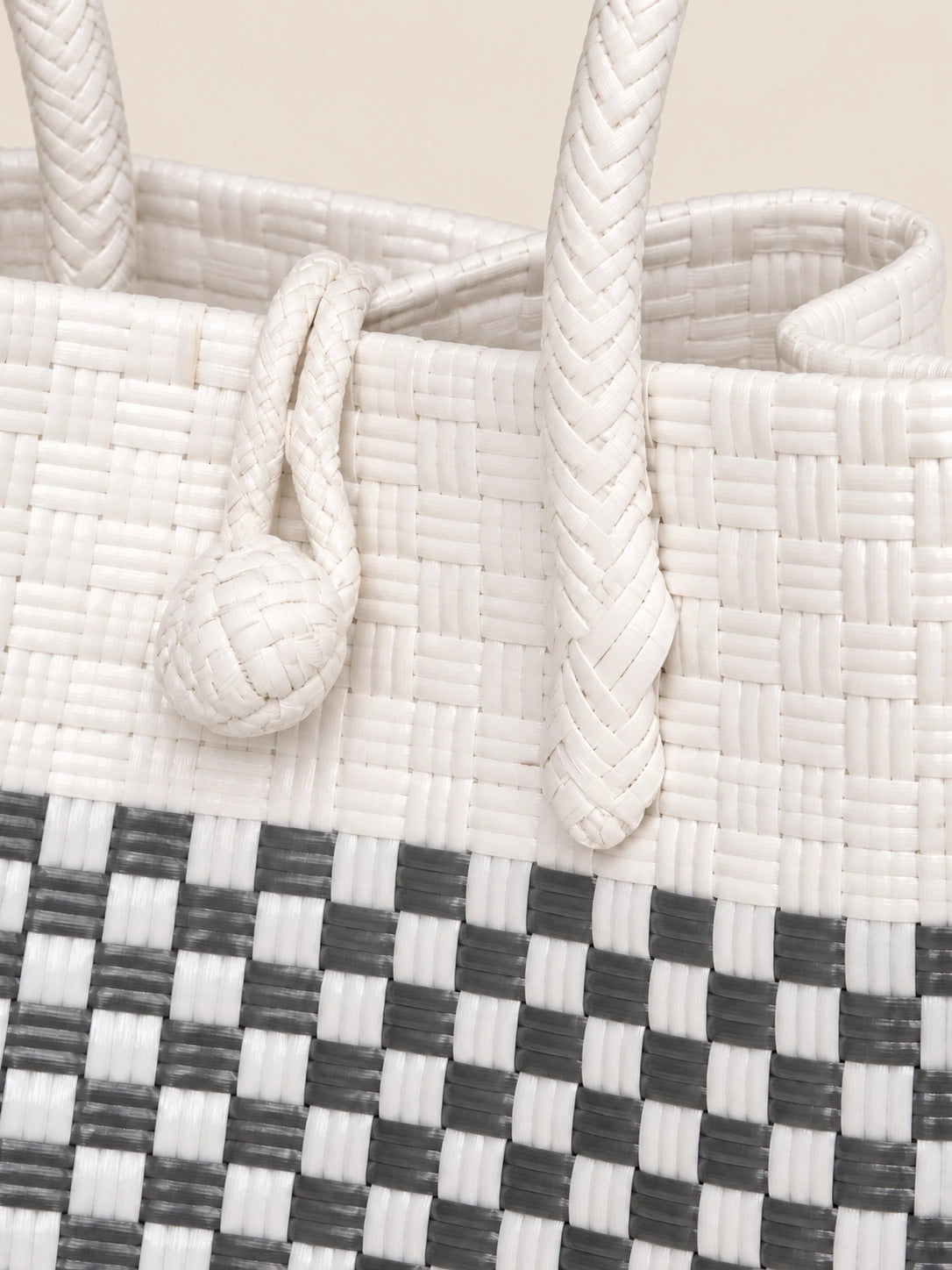Habi Ulap — Pilak recycled-polypropylene structured bayong tote, woven detail