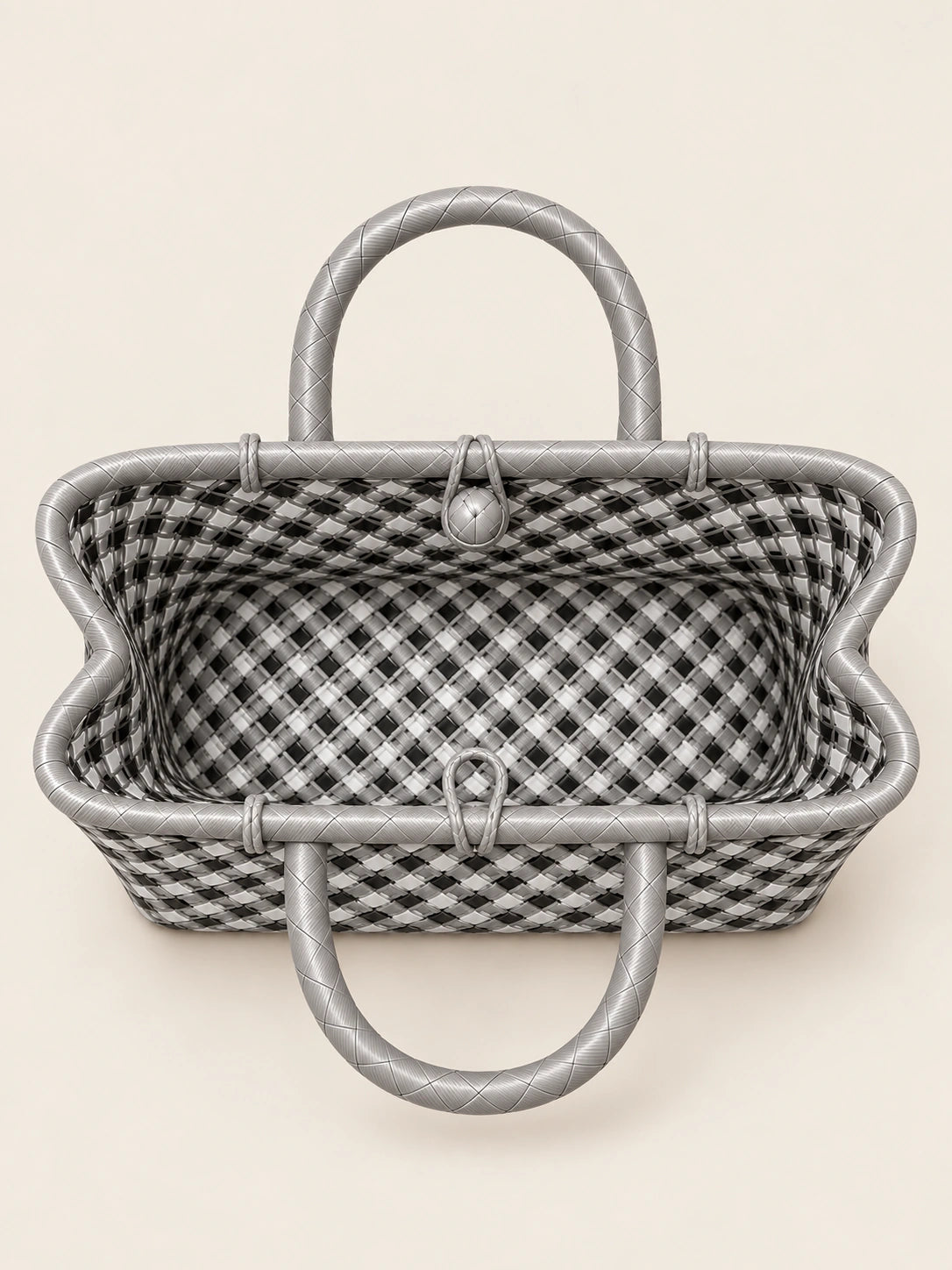 Habi Uling recycled-polypropylene structured bayong tote, interior view