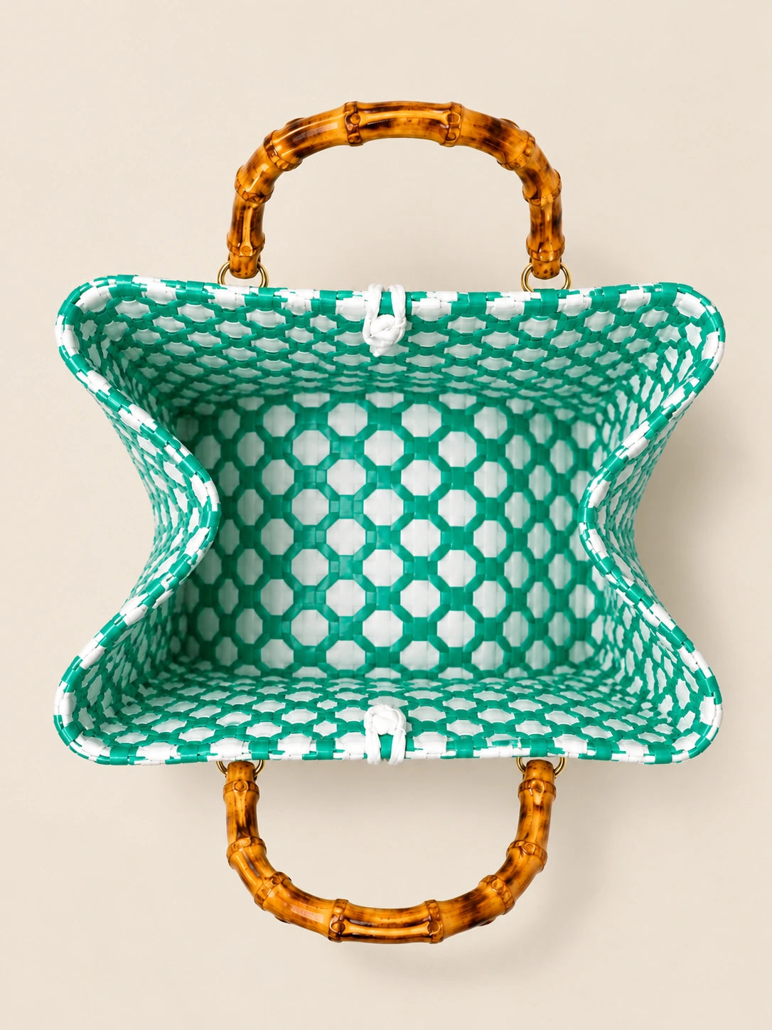 Kahoy Luntian recycled-polypropylene wood-handle bayong bag, interior view
