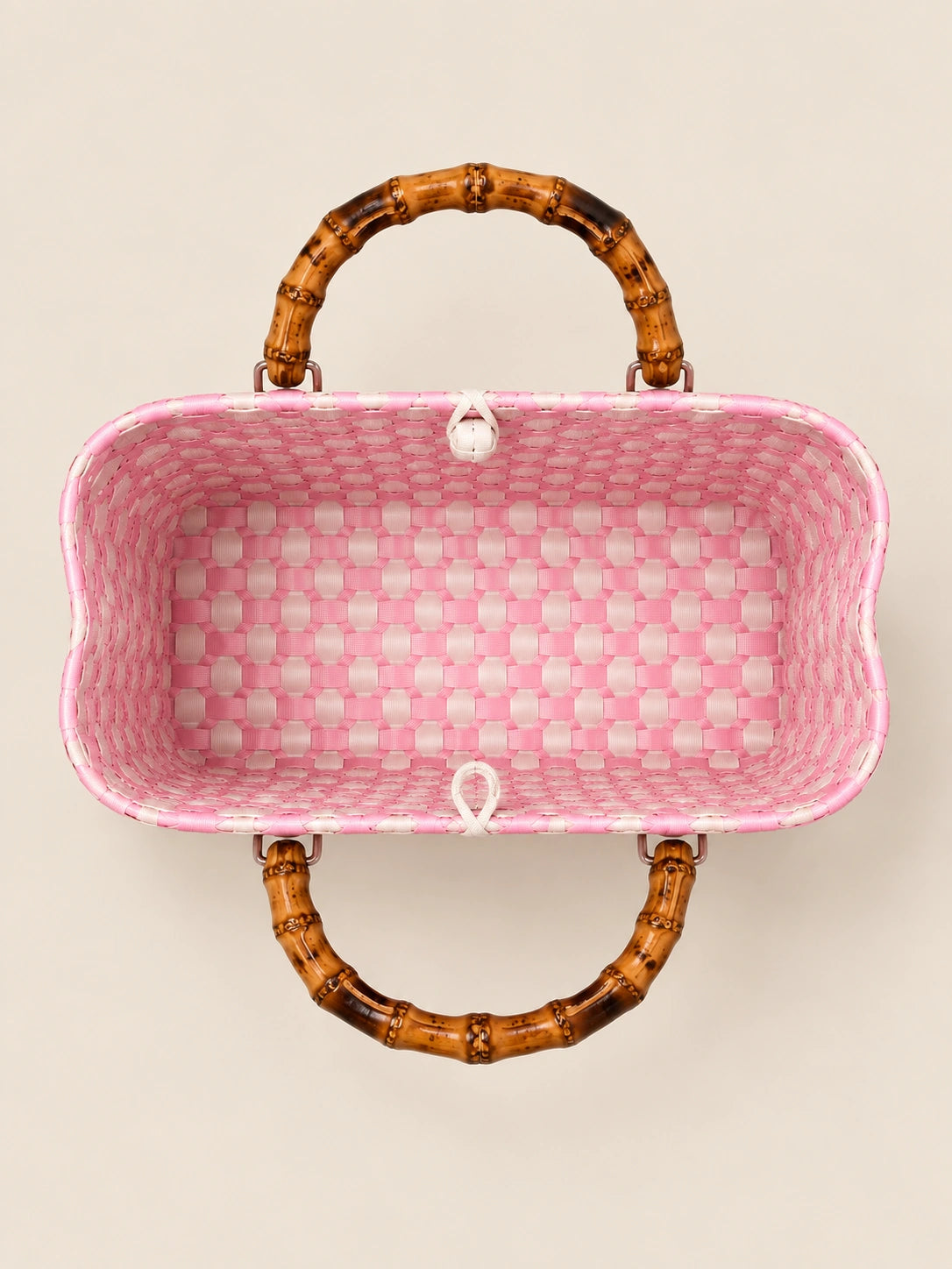 Kahoy Rosas recycled-polypropylene wood-handle bayong bag, interior view