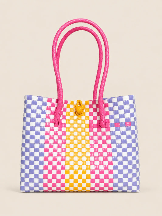Habi Hardin — Kwadro recycled-polypropylene structured bayong tote, front view
