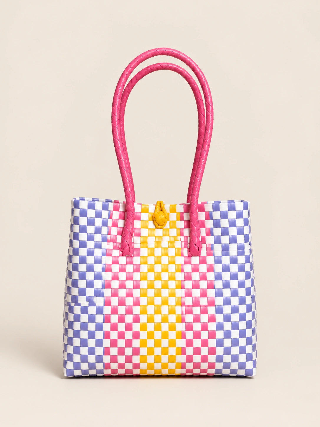 Habi Hardin — Kwadro recycled-polypropylene structured bayong tote, back view