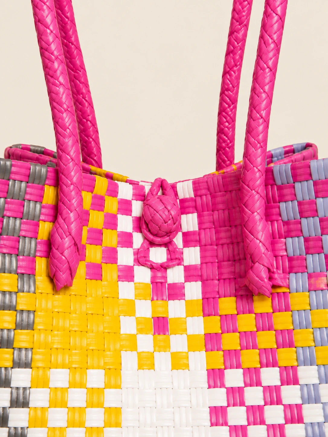 Habi Pista — Tagpi recycled-polypropylene structured bayong tote, woven detail