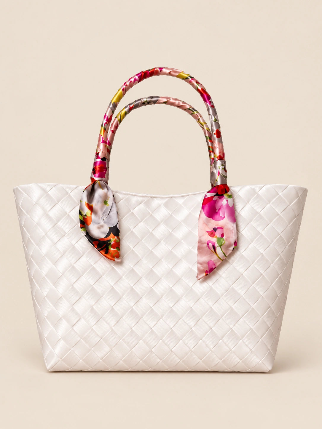 Talik Gumamela recycled-polypropylene scarf-handle bayong tote, back view
