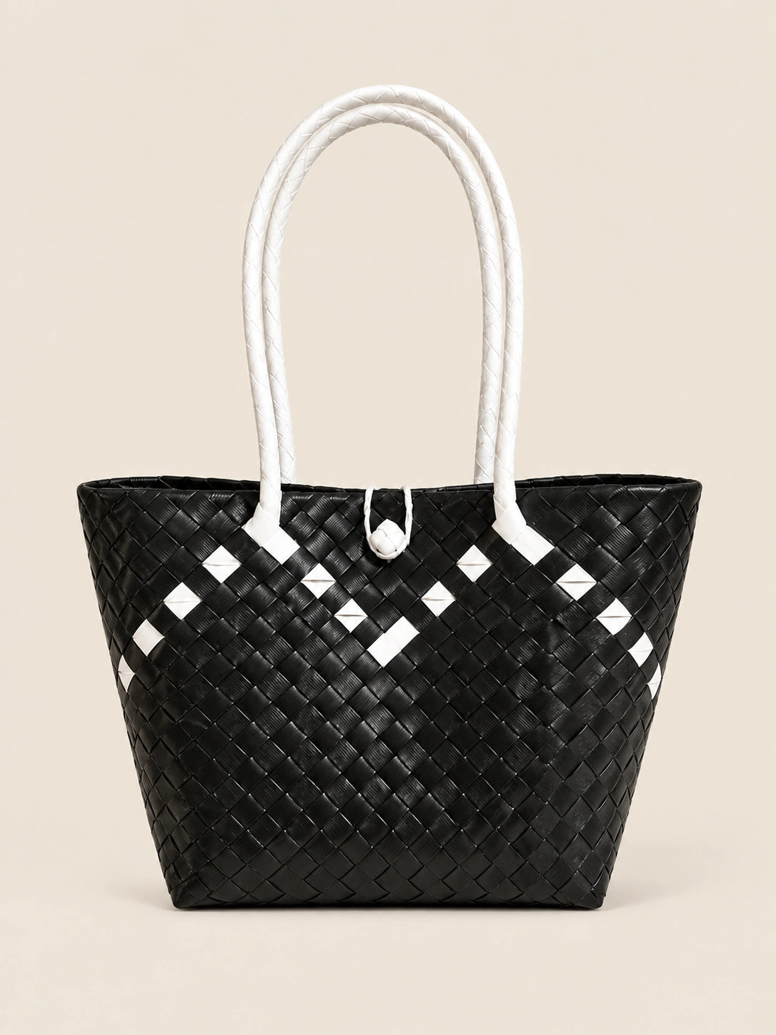 Habi Ng Bayong recycled-polypropylene structured bayong tote, front view