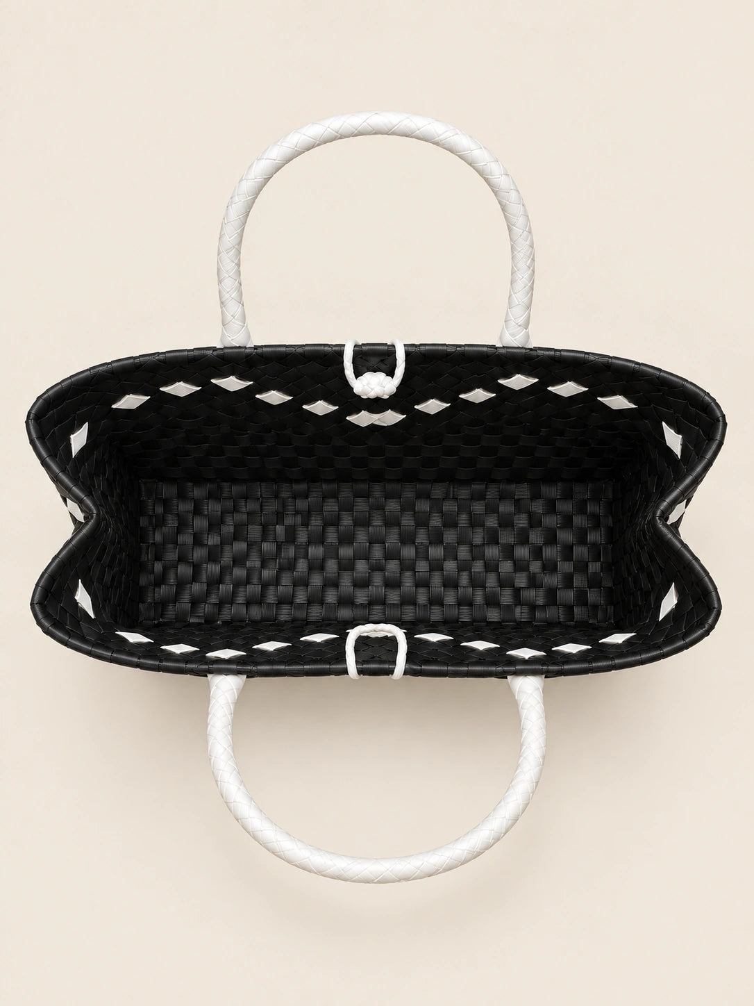 Habi Ng Bayong recycled-polypropylene structured bayong tote, interior view
