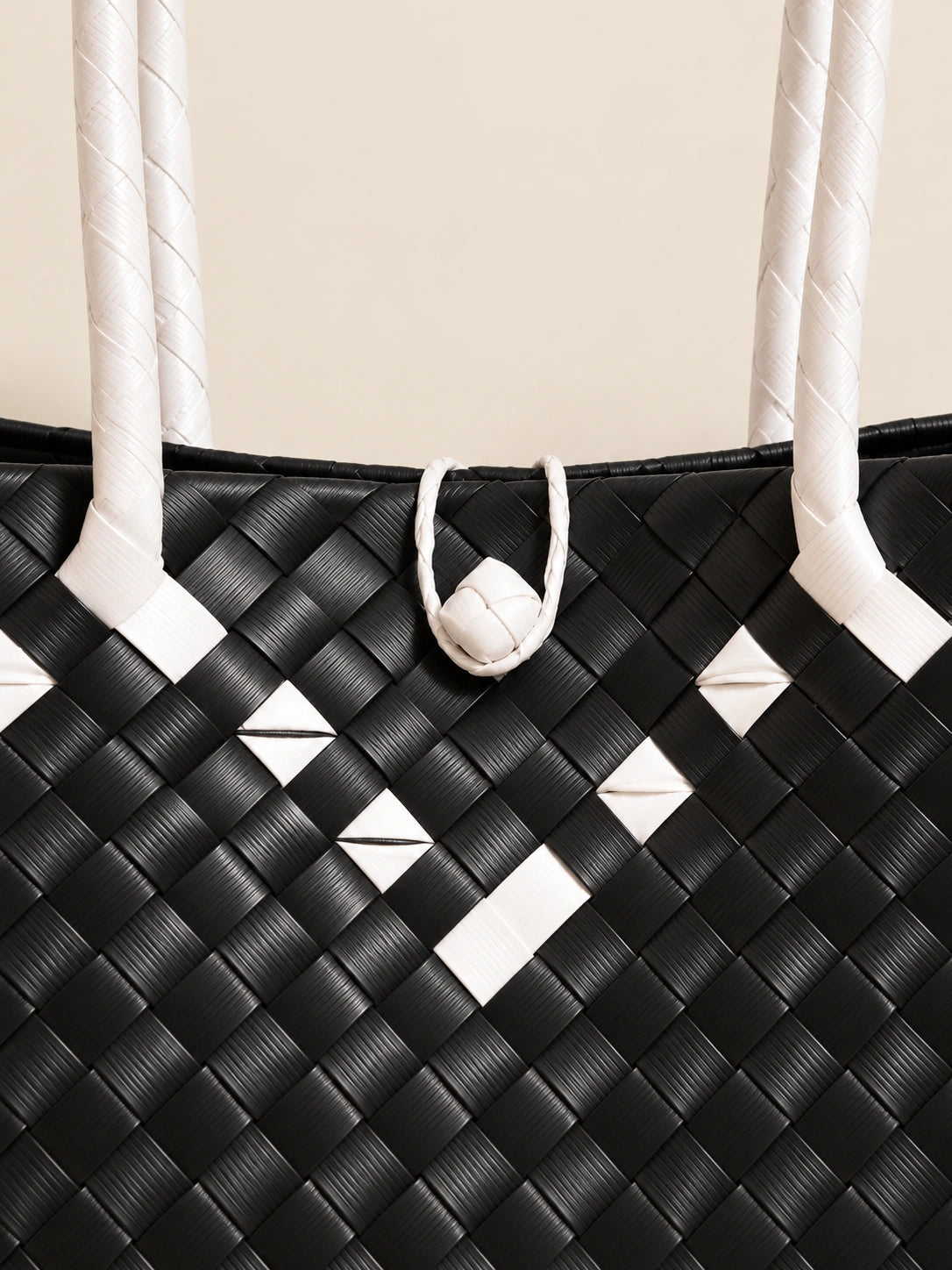 Habi Ng Bayong recycled-polypropylene structured bayong tote, woven detail