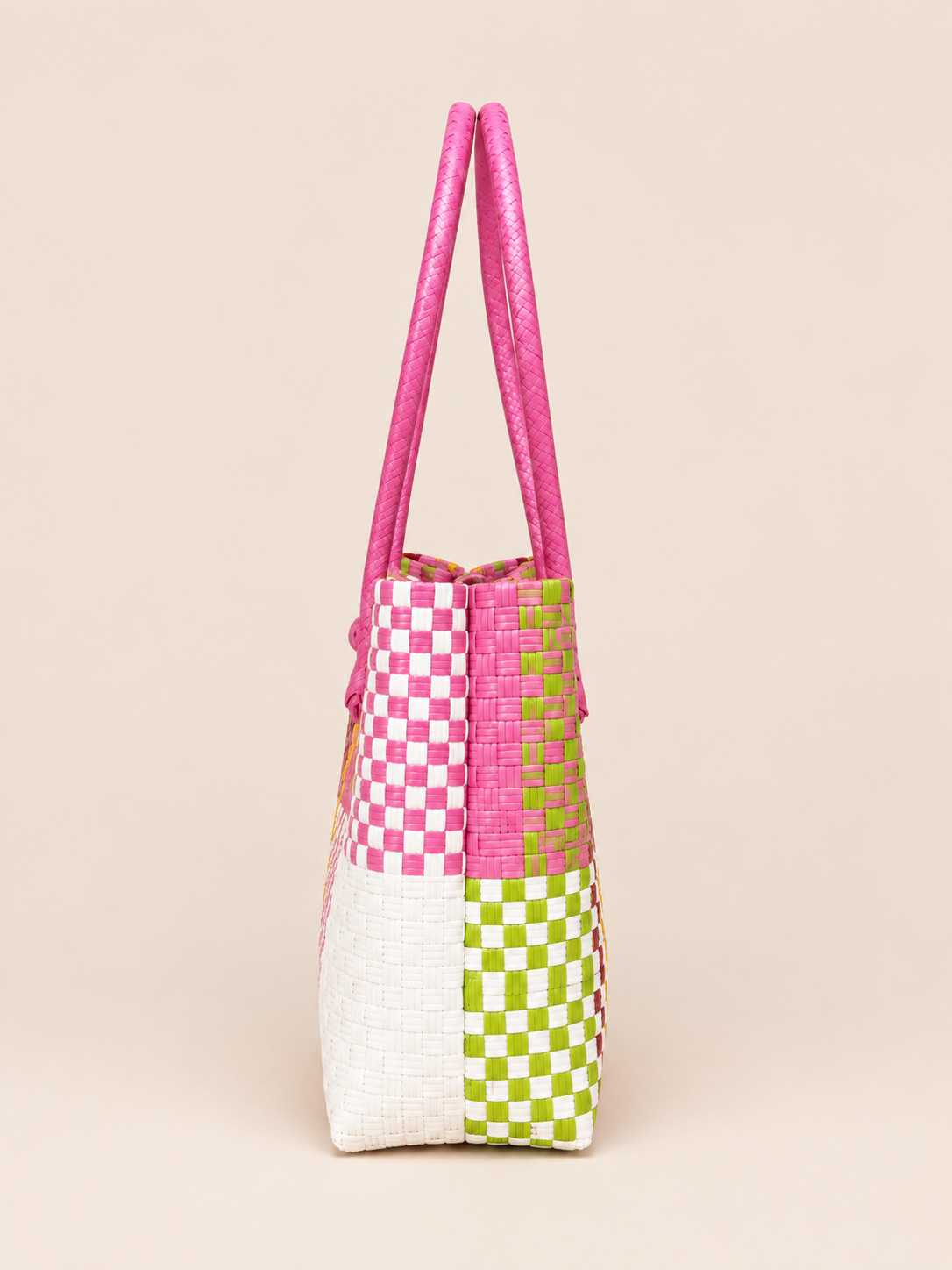 Habi Pista — Kwadro recycled-polypropylene structured bayong tote, side view