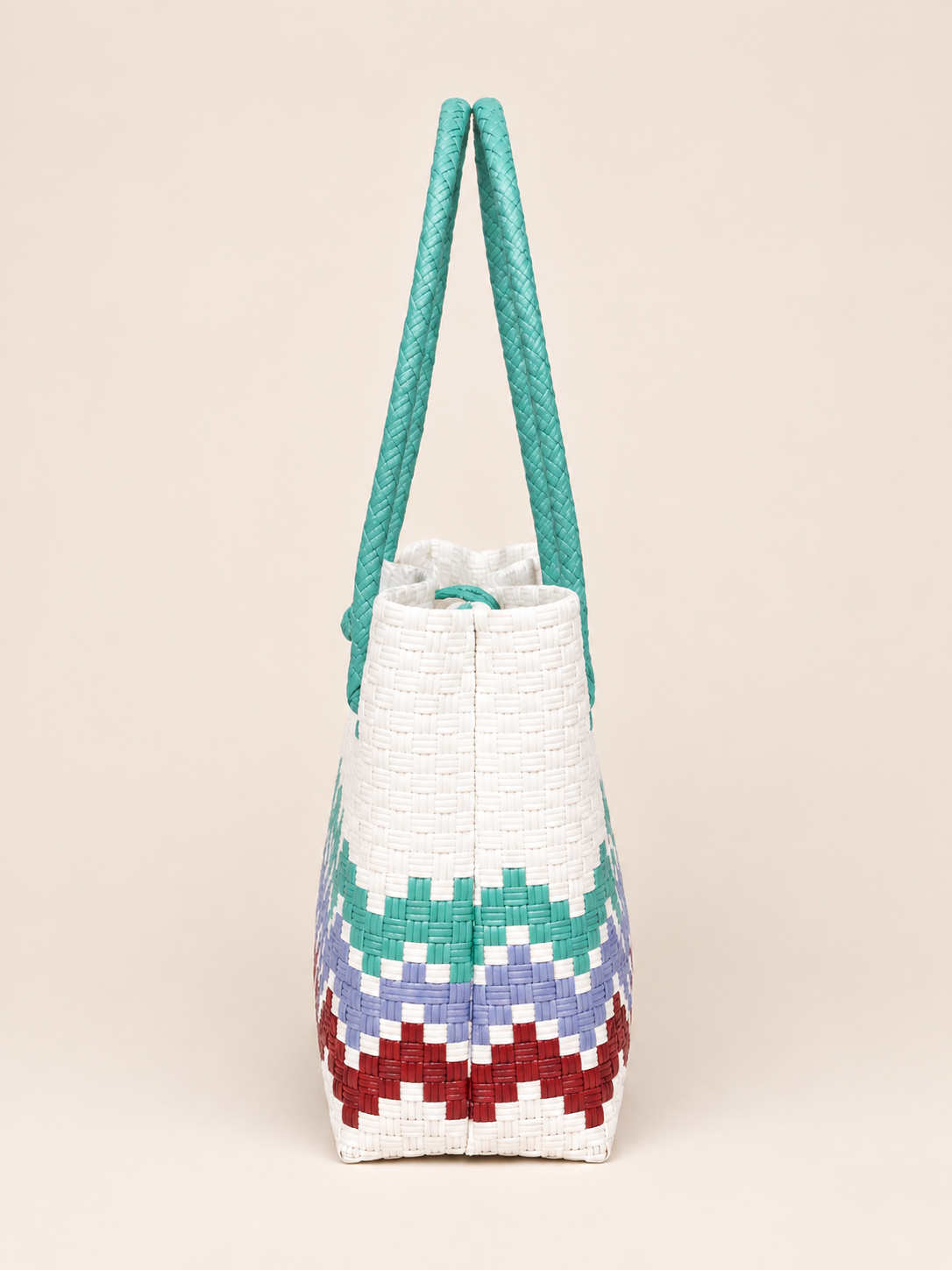 Habi Hardin — Chevron recycled-polypropylene structured bayong tote, side view