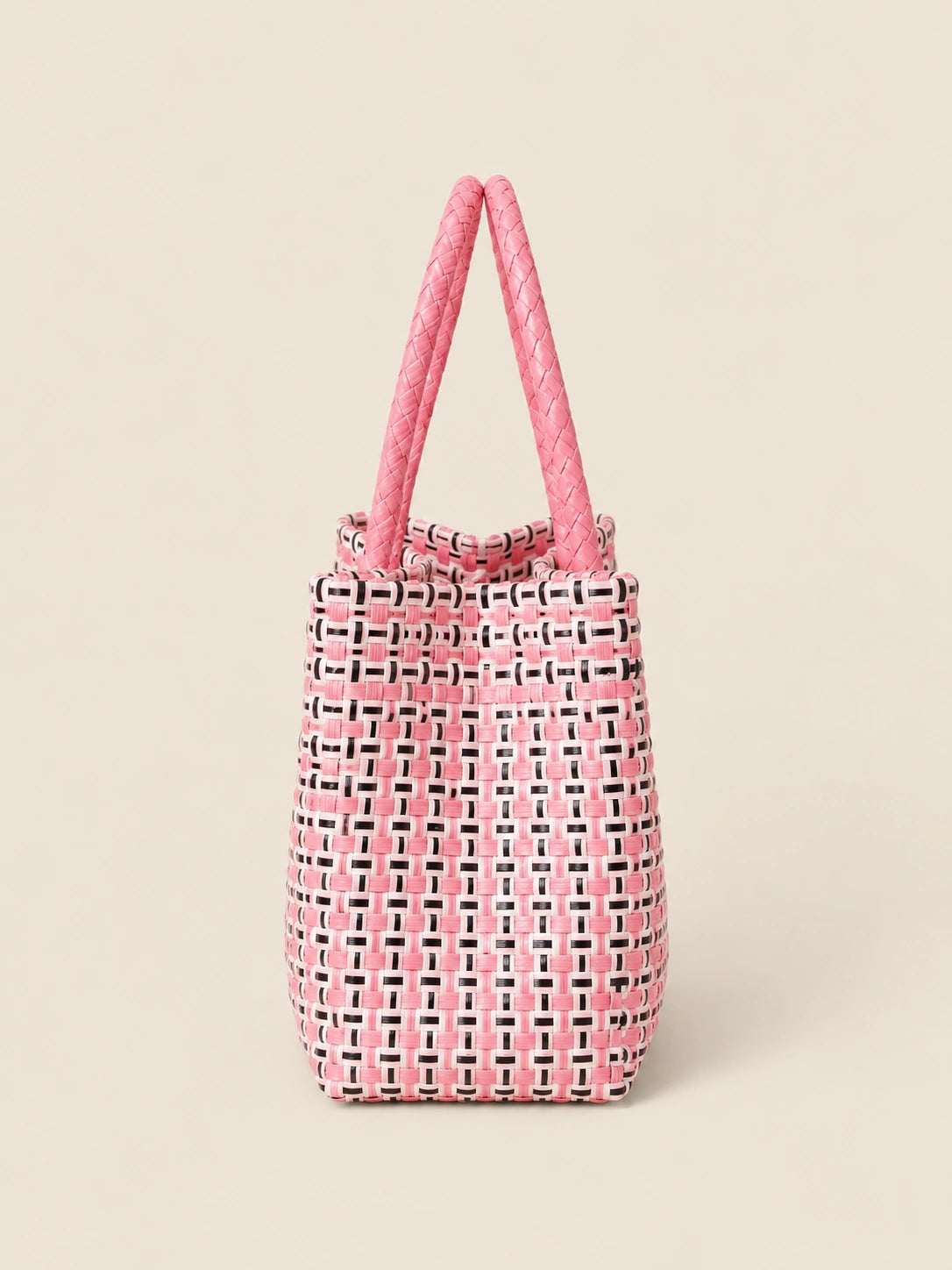 Habi Halo recycled-polypropylene structured bayong tote, side view